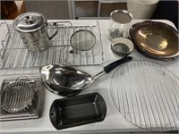Lot of kitchen items. Baking items