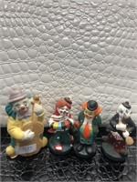 Lot of Four Ceramic Clowns