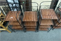 Woven style brown stands w/four compartments