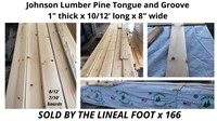 Pine Tongue and Groove 1" x 10/12' x 8" (x 166 LF)