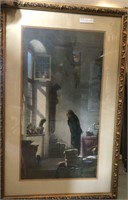 Framed Print Of Man Looking Out Window