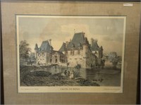 Castel Du Repas Colored Lithograph