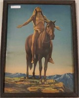 Native american print in frame