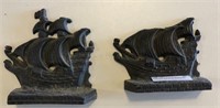 Cast Iron Sail Boat Bookends
