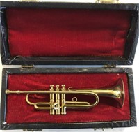 Brass Model Trumpet In Case 5.5" Long