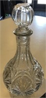 Pressed Glass Decanter With Stopper