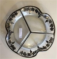 Glass Section Tray Floral