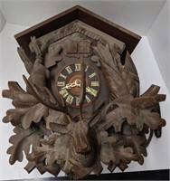 Germany Hunter Cuckoo Clock - Deer head, rabbit