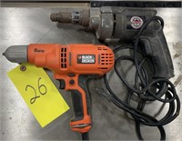 2 Black and Decker Electric Drills