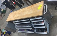 Montezuma Rolling Stainless Tool Cabinet