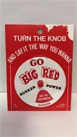 “Go Big Red” Big 8 pin back button -with turning