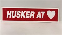 “Husker at Heart”-Bumper Sticker-14.5” wide