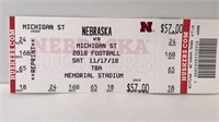 2018 Nebraska vs Akron ticket-5.5” long