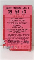 1976 Nebraska University Student ticket