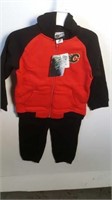 Kids size 4 Flames fleece track suit