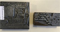 (2) Wood Newspaper Stamp Blocks