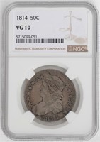Coin 1814 United States Bust Half Dollar NGC VG 10