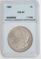 Coin 1880-P Morgan Silver Dollar - NNC MS64