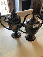 2 silver coffee urns