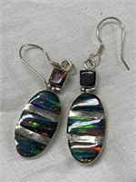 Sterling Silver Earrings w/ Inlaid Opals?
