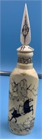 Gorgeous scrimshawed perfume bottle and stopper, n