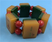 Fabulous stretch bracelet made from Mahjong tiles,