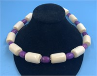 Beautiful beaded necklace from Mammoth ivory and p