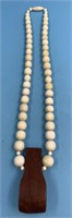 Fabulous ivory necklace carved from walrus teeth w