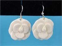 Beautiful pair of floral earrings on sterling hook