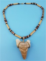Shark's tooth necklace with assorted semi-precious