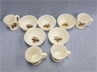 9 pieces of fire king dishware