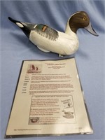 Beautiful duck decoy by Charles Jobes, with paperw