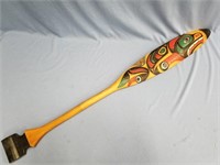Tlingit style wooden paddle, approx. 39" imported