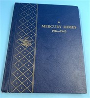Mercury dime folder 1916-1945 with 72 dimes total