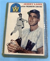 Jerry Lane autographed baseball card, 1950's Washi