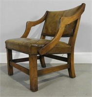 Glastonbury Style Leather Low Chair