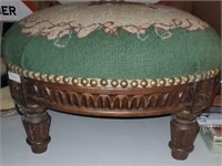Round Antique Victorian Footstool