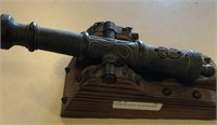 Miniature Canon  On Wood Base