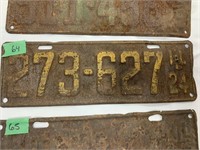 1924 Illinois License Plate