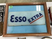 Esso Extra Glass Pump Plate- Damaged