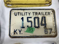 1967 Kentuckey Utility Trailer Plate