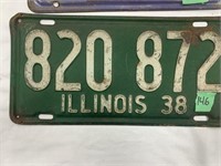 1938 Illinois License Plate