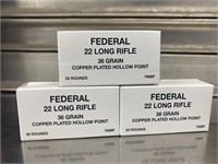 (3) Federal .22 Long Rifle Copper Plated Hollow