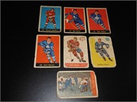7 1950's 60's NHL Hockey Cards