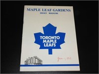 1971 Toronto Maple Leafs Program vs Montreal