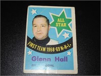 1969 Topps Glen Hall Hockey Card #211