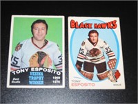 2  OPC Tony Esposito Hockey Cards #110 #250