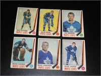 6 1969 70 OPC Hockey Cards Toronto Maple Leafs