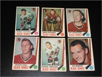 6 1969 70 OPC Hockey Cards Chicago