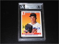 Signed 1991 Mike Mussina Baseball Card Becktett